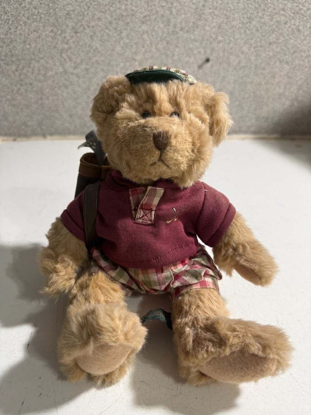 Russ Berrie Chip Golfing Teddy Bear Plush Stuffed Animal Toy